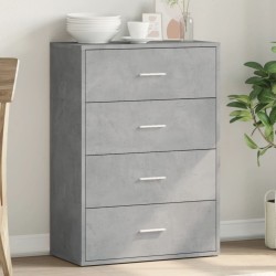 vidaXL Aparador de madera de ingeniería gris hormigón 60x31x84 cm
