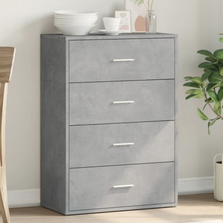 vidaXL Aparador de madera de ingeniería gris hormigón 60x31x84 cm