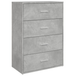 vidaXL Aparador de madera de ingeniería gris hormigón 60x31x84 cm