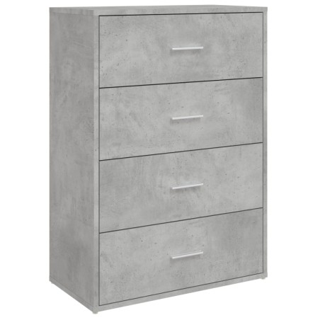 vidaXL Aparador de madera de ingeniería gris hormigón 60x31x84 cm