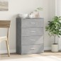 vidaXL Aparador de madera de ingeniería gris hormigón 60x31x84 cm