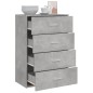 vidaXL Aparador de madera de ingeniería gris hormigón 60x31x84 cm