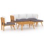 vidaXL Muebles de jardín 6 piezas con cojines madera maciza de acacia vidaXL Muebles de jardín 6 piezas con cojines madera maciza de acacia
