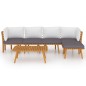 vidaXL Muebles de jardín 6 piezas con cojines madera maciza de acacia vidaXL Muebles de jardín 6 piezas con cojines madera maciza de acacia