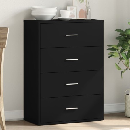 vidaXL Aparador de madera de ingeniería negro 60x31x84 cm