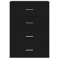 vidaXL Aparador de madera de ingeniería negro 60x31x84 cm