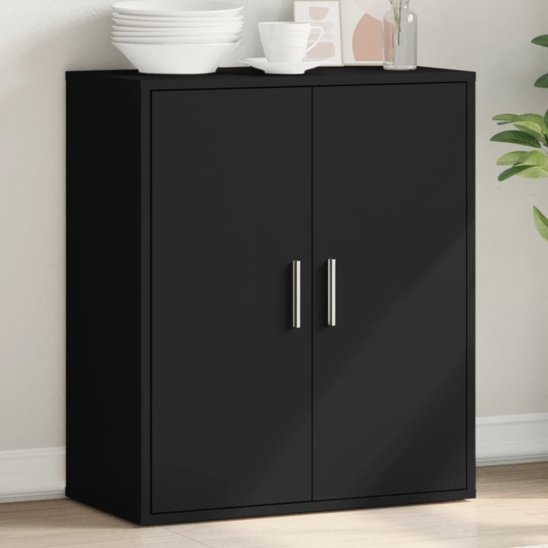 vidaXL Aparador de madera de ingeniería negro 79x38x80 cm vidaXL Aparador de madera de ingeniería negro 79x38x80 cm