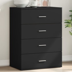 vidaXL Aparador de madera de ingeniería negro 60x39x80 cm