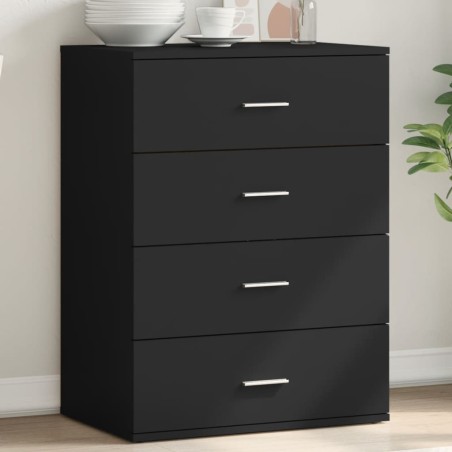 vidaXL Aparador de madera de ingeniería negro 60x39x80 cm
