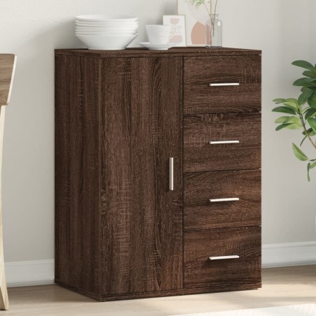 vidaXL Aparador de madera de ingeniería roble marrón 59x39x80 cm