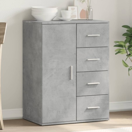 vidaXL Aparador de madera de ingeniería gris hormigón 59x39x80 cm