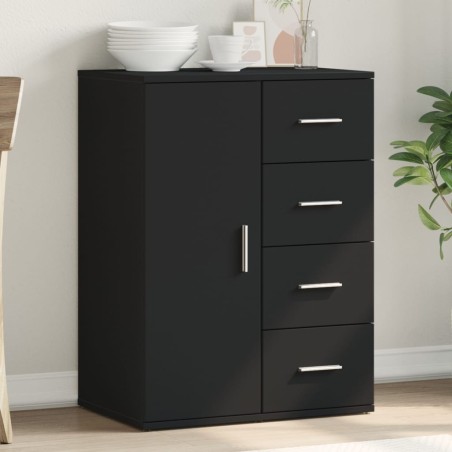 vidaXL Aparador de madera de ingeniería negro 59x39x80 cm
