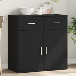 vidaXL Aparador de madera de ingeniería negro 79x38x80 cm