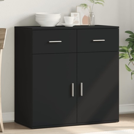 vidaXL Aparador de madera de ingeniería negro 79x38x80 cm