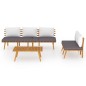 vidaXL Muebles de jardín 3 piezas con cojines madera maciza de acacia vidaXL Muebles de jardín 3 piezas con cojines madera maciza de acacia