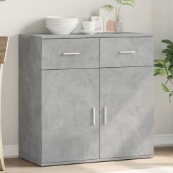 vidaXL Aparador de madera de ingeniería gris hormigón 79x38x80 cm