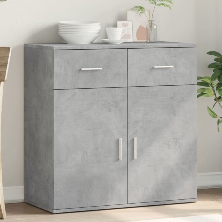 vidaXL Aparador de madera de ingeniería gris hormigón 79x38x80 cm