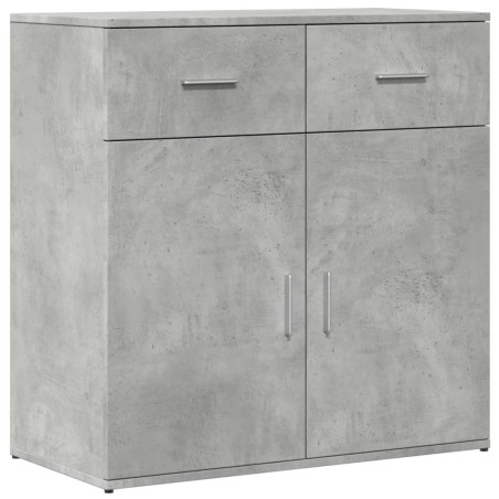 vidaXL Aparador de madera de ingeniería gris hormigón 79x38x80 cm