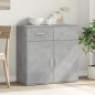 vidaXL Aparador de madera de ingeniería gris hormigón 79x38x80 cm