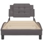 vidaXL Estructura de cama con cabecero cuero sintético gris 80x200 cm vidaXL Estructura de cama con cabecero cuero sintético gris 80x200 cm