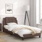 vidaXL Estructura de cama con cabecero cuero sintético marrón 90x190cm vidaXL Estructura de cama con cabecero cuero sintético marrón 90x190cm
