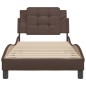 vidaXL Estructura de cama con cabecero cuero sintético marrón 90x190cm vidaXL Estructura de cama con cabecero cuero sintético marrón 90x190cm