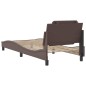 vidaXL Estructura de cama con cabecero cuero sintético marrón 90x190cm vidaXL Estructura de cama con cabecero cuero sintético marrón 90x190cm