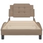 vidaXL Estructura de cama cabecero cuero sintético capuchino 90x190 cm