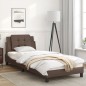 vidaXL Estructura de cama con cabecero cuero sintético marrón 90x200cm