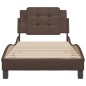 vidaXL Estructura de cama con cabecero cuero sintético marrón 90x200cm