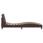 vidaXL Estructura de cama con cabecero cuero sintético marrón 90x200cm