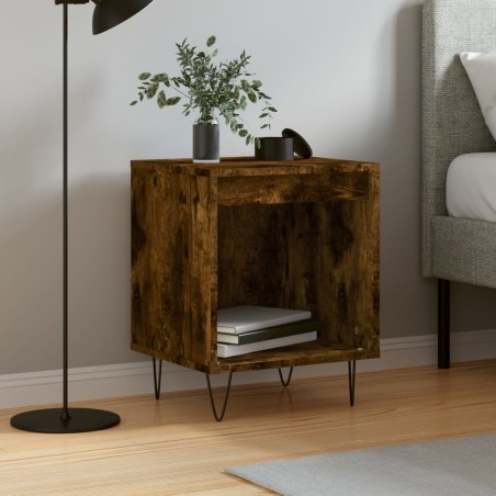 vidaXL Mesita de noche madera de ingeniería roble ahumado 40x35x50 cm