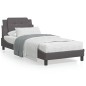 vidaXL Estructura de cama con cabecero cuero sintético gris 100x200 cm vidaXL Estructura de cama con cabecero cuero sintético gris 100x200 cm