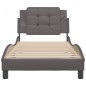 vidaXL Estructura de cama con cabecero cuero sintético gris 100x200 cm vidaXL Estructura de cama con cabecero cuero sintético gris 100x200 cm