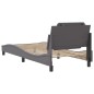 vidaXL Estructura de cama con cabecero cuero sintético gris 100x200 cm vidaXL Estructura de cama con cabecero cuero sintético gris 100x200 cm