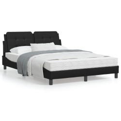 vidaXL Estructura de cama con cabecero cuero sintético negro 120x200cm