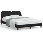 vidaXL Estructura de cama con cabecero cuero sintético negro 120x200cm vidaXL Estructura de cama con cabecero cuero sintético negro 120x200cm