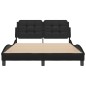 vidaXL Estructura de cama con cabecero cuero sintético negro 120x200cm vidaXL Estructura de cama con cabecero cuero sintético negro 120x200cm