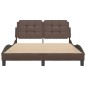 vidaXL Estructura de cama cabecero cuero sintético marrón 120x200 cm