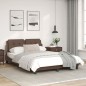 vidaXL Estructura de cama cabecero cuero sintético marrón 140x190 cm vidaXL Estructura de cama cabecero cuero sintético marrón 140x190 cm