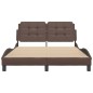 vidaXL Estructura de cama cabecero cuero sintético marrón 140x190 cm vidaXL Estructura de cama cabecero cuero sintético marrón 140x190 cm