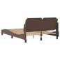 vidaXL Estructura de cama cabecero cuero sintético marrón 140x190 cm vidaXL Estructura de cama cabecero cuero sintético marrón 140x190 cm