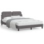 vidaXL Estructura de cama con cabecero cuero sintético gris 140x200cm vidaXL Estructura de cama con cabecero cuero sintético gris 140x200cm