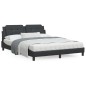 vidaXL Estructura de cama con cabecero cuero sintético negro 160x200cm vidaXL Estructura de cama con cabecero cuero sintético negro 160x200cm