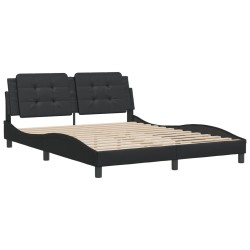 vidaXL Estructura de cama con cabecero cuero sintético negro 160x200cm
