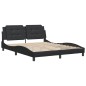 vidaXL Estructura de cama con cabecero cuero sintético negro 160x200cm vidaXL Estructura de cama con cabecero cuero sintético negro 160x200cm