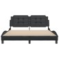 vidaXL Estructura de cama con cabecero cuero sintético negro 160x200cm vidaXL Estructura de cama con cabecero cuero sintético negro 160x200cm