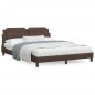 vidaXL Estructura de cama cabecero cuero sintético marrón 160x200 cm vidaXL Estructura de cama cabecero cuero sintético marrón 160x200 cm