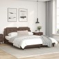 vidaXL Estructura de cama cabecero cuero sintético marrón 160x200 cm vidaXL Estructura de cama cabecero cuero sintético marrón 160x200 cm