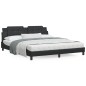 vidaXL Estructura de cama con cabecero cuero sintético negro 180x200cm vidaXL Estructura de cama con cabecero cuero sintético negro 180x200cm